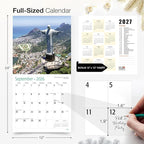 RED EMBER Brazil 2026 Wall Calendar 12 Month | 12" x 24" Open | Thick & Sturdy Paper | Holiday Gift | Travel Calendar 2026