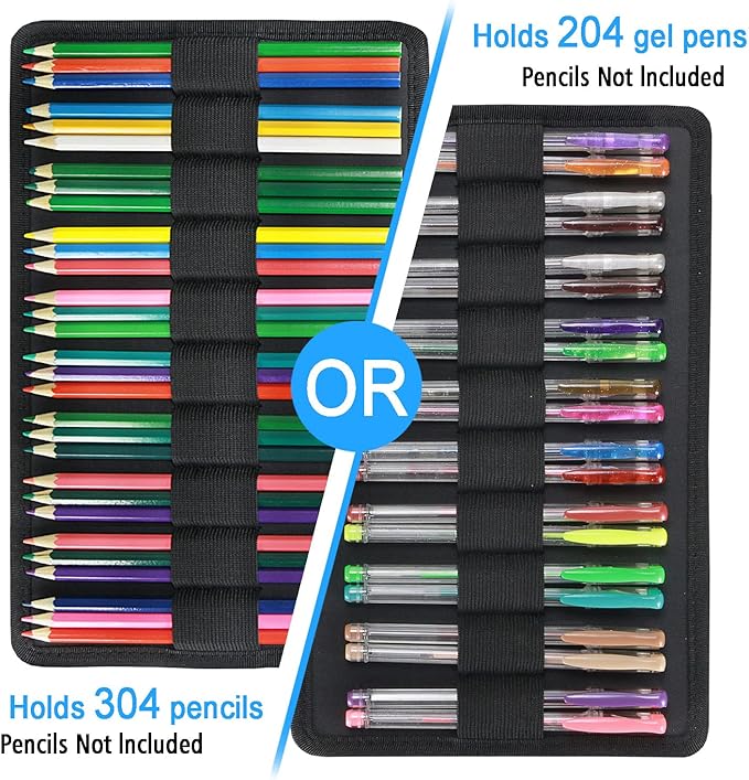 YOUSHAERS 300 Slots Pencil Case - Color Pencil Case Organizer Pen Case with Multilayer Holder for Prismacolor Colored Pencils & Gel Pen (Leaves)