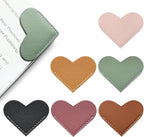 Leather Heart Bookmarks - Winjeto 6 Pieces Cute Corner Page Book Marks for Teachers Students Book Reading Lovers, for School Office Home Supplies (Heart（6pcs）)