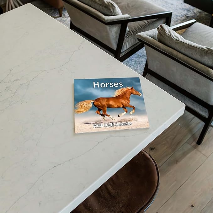 2026 Horses Monthly Wall Calendar | Animals Calendar 2025-2026