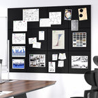 Neatsure Large Cork Board for Wall, 48" x 36" Bulletin Board with Pushpins, 12 Panels Felt Tiles Tack Push Pin Board for Office, Black