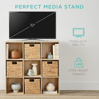 Best Choice Products 9-Cube Storage Organizer, 11in Shelf Opening, Bookcase, Display Shelf, Customizable w/ 3 Removable Back Panels - Light Oak