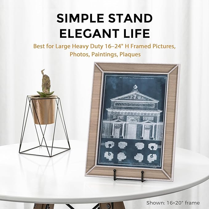 TR-LIFE 3 Pack 12 Inch Plate Stands for Display - Large, Metal Picture Frame Holder Stand + Easels for Decorative Platter, Book, Plaque, Photo, Table Top Art