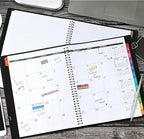 2026 Monthly Planner/Calendar - Jan 2026 - Dec 2026, Monthly Planner 2026, 12 Months, Faux Leather, 8.86" x 11.4", 15 Notes Pages, Strong Twin - Wire Binding, Tabs, Perfect Organizer - Black