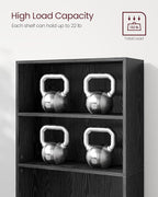 VASAGLE Set of 2 Bookshelves, 23.6 Inches Wide, 5-Tier Open Bookcases with Adjustable Storage Shelves, Floor Standing Units, Ebony Black ULBC165T56-2