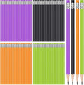 TecUnite 120 Pcs #2 HB Pencils with Eraser No 2 Unsharpened Wooden Hexagonal Pencils for Adults Gifts for School Exam art Learning Office Sketching(Orange Purple Black Green)