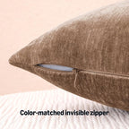 Amazon Basics Chenille Throw Pillow Covers, Home Decor Cushion Cover for Bedroom Living Room Couch Bed, 20" W × 20" L, Brown