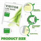 2 Pack Visitor Badges with Carbon Copy Visitor Stickers Letter Size Visitor Log Book Protecting Privacy Pages Register Book Business Guest Name tag for School Clinics Church-450 Badges 60 Memo Pages