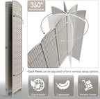 Sorbus 4 Panel Room Divider 6 ft. Tall - Privacy Screen, Extra Wide Double Hinged Panels, Mesh Hand-Woven Design, Partition Room Dividers and Folding Privacy Screens, Wall Divider for Room Separation
