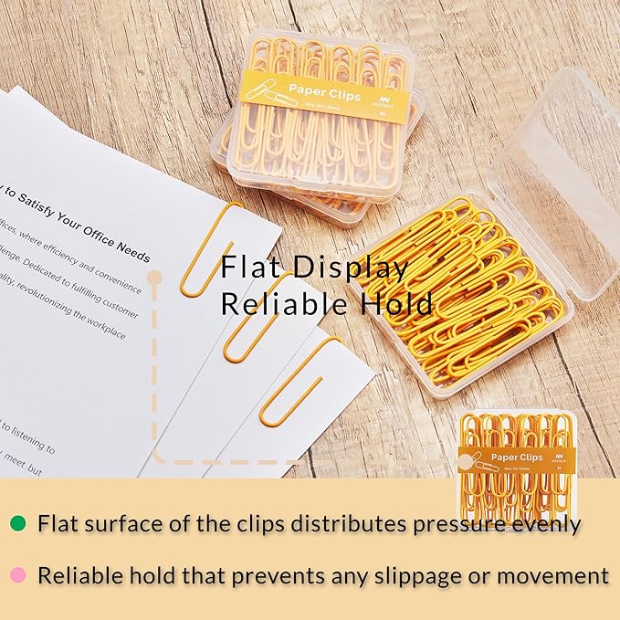 NEEWAY Colorful Large Paper Clips, 2 Inch Jumbo Paper Clips, 150 Count, 3 Pack of 50 (Orange)