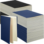 Mimorou 100 Pcs Journals Notebooks Bulk - Kraft Softcover A5 Small Notebooks 5.5 Inch x 8.3 Inch Notepads with 60 Page 30 Sheet for Writing Sketch Travel Office Supplies(Black, Navy,Lined)