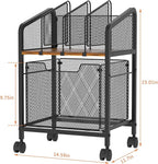 Tiaoheka Rolling File Cabinet with Adjustable Dividers, Vertical Filing Cabinet with Storage Drawer on Lockable Wheels, Hanging File Organizer Beside Under Desk for Office, Home（Patent Pending）