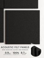 Bumusty Large Cork Board 36"x24" Alternative - 6 Pack Felt Wall Tiles with 40 Safe Removable Adhesive Tabs, 30 Pushpins, Cork Boards for Walls Pin Board Bulletin Board Office Decor (Black)