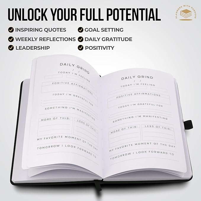 Planners with Purpose Gratitude Journal for Men - Daily Self Care & Productivity Planner with Guided Prompts for Reflection, Mindfulness - Undated 5 Minute Journal for Focus, Growth & Mental Wellness