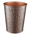 Monarch Abode Metal Bathroom Trash Can – Waste Basket for Bedroom, Office Desk, & Dorm, Hand Hammered, Durable Decorative Antique Copper Small Trash Can Bathroom Garbage Bin Wastebasket