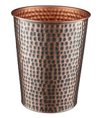 Monarch Abode Metal Bathroom Trash Can – Waste Basket for Bedroom, Office Desk, & Dorm, Hand Hammered, Durable Decorative Antique Copper Small Trash Can Bathroom Garbage Bin Wastebasket