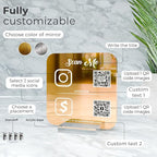 EGD Personalized Social Media QR Code Sign for Business | Facebook Instagram Sign | Custom Signs for Business I Standoff Screws Included I Multiple Color and Holder Options | Wide 10"x 10" Height