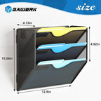 Gawerk 3 Tier Hanging Wall File Organizer, Mesh Mail Paper Orgnization Hanging File Folder Holder for Home Office, Black