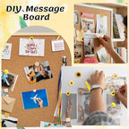 78 Pieces Push Pins Set Cute Thumb Tacks Decorative Flower Push Pins for Wall Cork Board Bulletin Boards with Storage Box（Yellow Style）