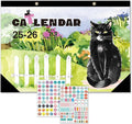 Desk Calendar 2026 - With 2 sticker, 17-Month (Aug 2025 - Dec 2026) Large 17x12 Inches, Desktop/Wall Monthly Calendar for Home, School & Office (Cat)