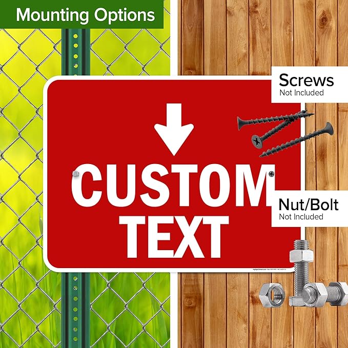 Custom Arrow,Custom Directional Sign, Down Arrow,18x24 Inches, Rust Free .063 Aluminum, Fade Resistant, Made in USA by My Sign Center