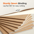 Foliom 30 Pack Kraft Notebooks Bulk A5, 60 Pages Lined Ruled Journals, 8.3x5.5 Inches, Natural Kraft Cover Composition Notebooks for School Office Students Artists