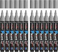 Overseas Silver Paint Pens Paint Markers - Permanent Acrylic Markers 12 Pack, Water-Based, Quick Dry, Waterproof Marker Pen for Rock, Wood, Plastic, Metal, Canvas, Glass, Mugs. Medium Tip