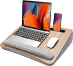 HUANUO Lap Laptop Desk - Portable Lap Desk with Pillow Cushion, Fits up to 17 inch Laptop, with Anti-Slip Strip & Storage Function for Home Office Students Use as Computer Laptop Stand, HNLD28WN