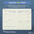 Undated Daily Planner to Achieve Your Goals 2025-2026 - 90 Day Guided Journal & Productivity Organizer with Goal Setting, Habit Tracker, To Do List, Academic & Work Calendar, Leather Hardcover - Navy