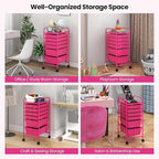 Giantex 6 Storage Drawer Cart Rolling Organizer Cart for Tools Scrapbook Paper Home Office School Multipurpose Mobile Utility Cart (Macaron)