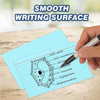 Chell Extra Heavyweight Index Cards 4x6 Inch, No Bleed-Through, 200 Count, Ruled Front and Blank Back, 80 lb. Cover Weight, Pastel Colors