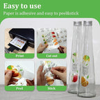MECOLOUR Clear Sticker Paper for Inkjet Printer -95% Transparent 8.5x11 Inch Vivid Colors, Tear Resistant -20 Sheets