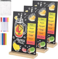 BOUBONI 3 Pack Small Chalkboard Signs with Wood Stand 6 x 8 inch Tabletop Chalkboard Sign Double-Sided Message Menu Boards for Kitchen Wedding Bar and Restaurant