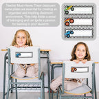 30 Name Tags for Classroom Cubbies, 3x9 in Trucks Name Plates for Desks, Classroom Must Haves for Teachers Elementary - A09