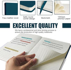EMOMAS Lined Journal Notebook – Hardcover Notebook for Men & Women – Journals for Writing, Work, School, Home & Daily Notes, 160 Pages – Medium A5, 5.7"x8", 100 gsm Thick Paper (Turquoise)