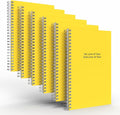 Custom Spiral Notebook Journals with a Yellow Colored Cover - 6 Pack of 5" x 8" – College Ruled, Hard Cover, 50 Sheets Per Book – For Journaling, Office, School Supplies, etc.