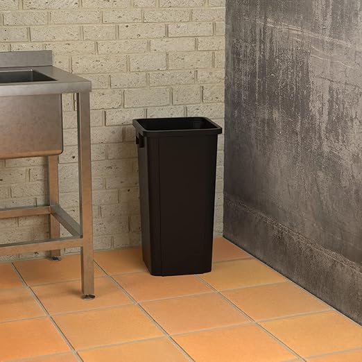 Krollen Industrial 23 Gallon Black Square Commercial Trash Can