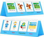 Sentence Flip Charts, 80 Double Sided Cards 40 Sentences, Learn Parts of Speech Who/What/Where Sentence Building Freestanding Flip Chart Educational Tool for Preschool Kindergarten 1st 2nd Grade