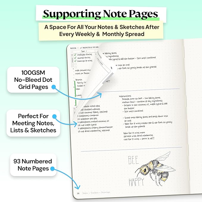 Roterunner Purpose Planner Notebook B5 7.5”x9.8” 12 Month Undated 2026 Daily Weekly and Monthly Productivity Goal Setting Tool for Work Home ADHD Planner for Adults Self Care Journa (Navy)