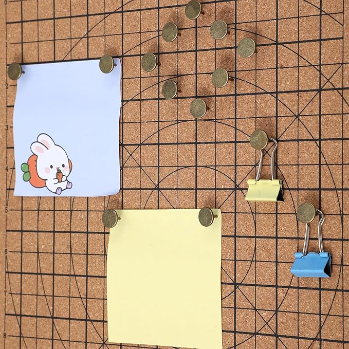 100 Pcs Heavy Duty Thumb Tacks, 7/16 Inch Flat Head Carpet Tacks, Decorative Extra Long Push Pins for Office Home Furniture Upholstery Carpets Wood Surfaces(Antique Brass)