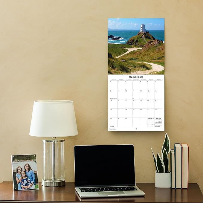 2026 Lighthouses Monthly Wall Calendar | Travel Calendar 2025-2026