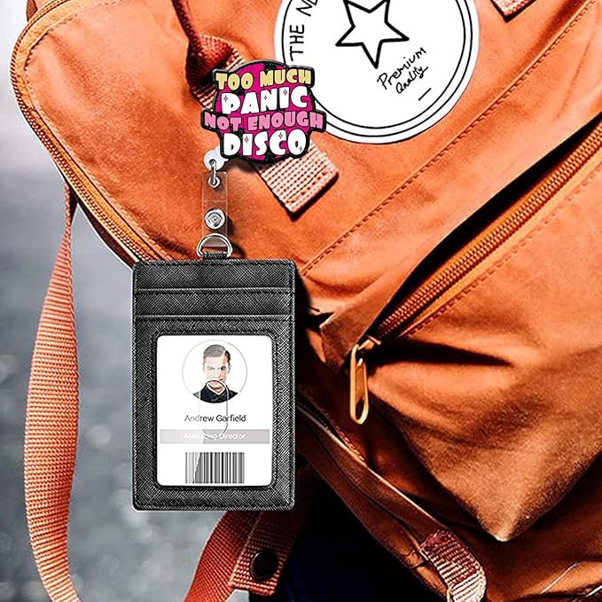 Generic Retractable Badge Reel with ID Clip Acrylic Text Badge Holder for Nurse, Doctor, Office Worker, Teacher, Students