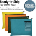 BankSupplies Canvas Interoffice Mailer, 14 oz. - 14W x 11H - Royal Blue - Transit Bag - Large Zipper Bag with Grommet - Use with Padlock or Zip Tie for Security - Interoffice Mail Bag