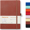 Heture Hardcover Notebooks, A5 Lined Journals Notebook for Writing 160 Pages, 8.2 x 5.5 inch, Classic Ruled Notebooks for College/Work/Travel(Brown 1 Pack)