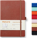 Heture Hardcover Notebooks, A5 Lined Journals Notebook for Writing 160 Pages, 8.2 x 5.5 inch, Classic Ruled Notebooks for College/Work/Travel(Brown 1 Pack)