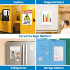 Magnetic Sign Holder 11 x 17, 20 Pack Rigid Magnetic Paper Holder Poster Display Frame, Clear Plastic Document Protectors with Magnet & Adhesive, Adhesive Frame for Wall Door Fridge Window