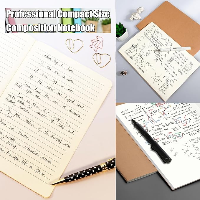 Zegrox 32 Pack A5 ruled Notebook Journals for travelers,students and office,Writing diary Subject Notebooks, Lined thick paper,60Pages, 30 Sheets,8.3x5.5inch