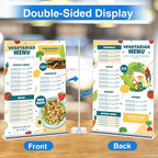 Daofary Acrylic Sign Holder 4 x 6 Inches 4 Pack, Double-Sided Stand up Table Top Paper Holder, Store Sign Holders, Plastic Sign Display for Restaurants, Hotels, Office