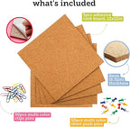 Incraftables Cork Board Tile Squares – 5 Piece 12x12 Self-Adhesive Squares for Bulletin Boards, Wall Corkboards, Vision Boards, Pin Boards, Office & Craft Projects