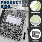Affrolling 1 Pack Carbonless Lab Notebook Carbon Copy 8.5'' x 11'' 25 Sets of Pages 50 Pages Total Laboratory Engineering Chemistry Computation Notebook Science Grid Coil Binding(Black and White)